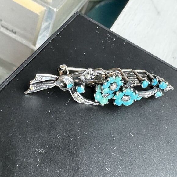 Victorian Bates & Bacon Turquoise Brooch - Picture 4 of 11